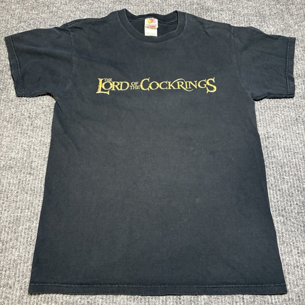 Vtg. Y2K Lord Of The Co*k Rings Parody Tshirt Size M